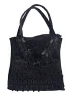Womens Black Lace and Velvet Goth Handbag (by Sinister)